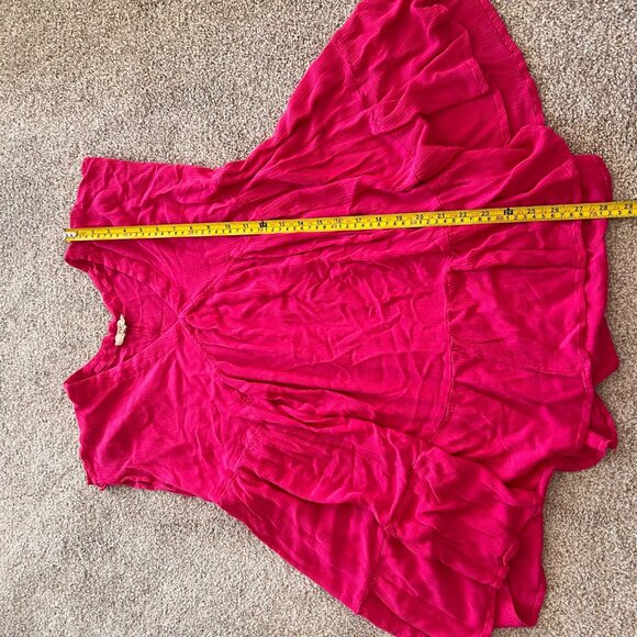 Hot Pink Y2K Babydoll Flowy Blouse / Beach Cover Up M - Picture 6 of 6